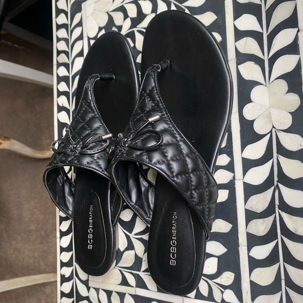 Bcbgeneration Black Leather Sandals. - image 6